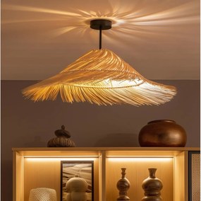 Brilagi - Lustră LED aplicată CERIA BOHO 1xE27/60W/230V Ø 70 cm negru/bej