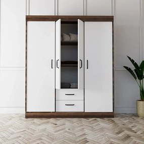 Dulap Homs 4 usi, 2 sertare alb, SD084-017749