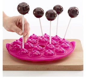 Formă din silicon pentru cake pops Lékué Pops, ⌀ 26,5 cm, roz