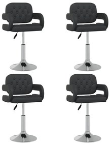 vidaXL Scaune de bucătărie pivotante, 4 buc., negru, piele ecologică