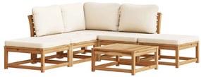 3214283 vidaXL Set mobilier grădină cu perne, 6 piese, lemn masiv acacia