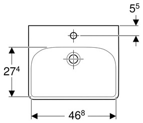 Lavoar baie alb 50 cm, dreptunghiular, Geberit Smyle