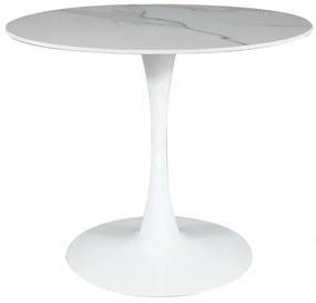 Masa rotunda Espero alb/alb ø90/h75 cm