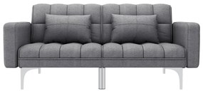 247215 vidaXL Canapea extensibilă, gri deschis, material textil