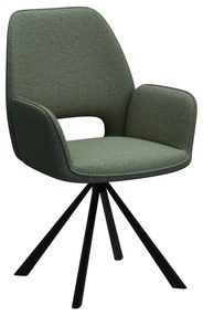 Scaun de dining verde închis cu cotiere Graham – Actona