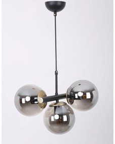 Lustră negru-gri cu abajur din sticlă ø 15 cm Cascade – Squid Lighting