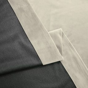 Set draperie din catifea blackout cu rejansa din bumbac tip fagure, Madison, densitate 700 g/ml, Meringue, 2 buc