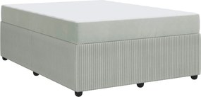 vidaXL Cadru de pat cu saltea Gri deschis 160 x 200 cm țesătură