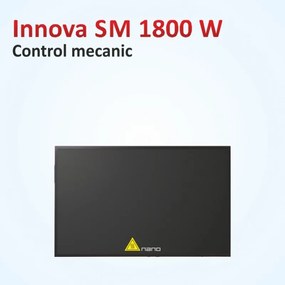 RESIGILAT Plasma Termica infrarosu Innova Haustek SM 1800W Puternice - Panou radiant de sticla - Eficiente - Mecanic - Sanatoase Negru