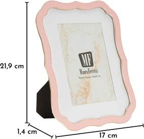Ramă foto roz-deschis cu picior de susținere din metal/din sticlă 17x22 cm Margot – Mauro Ferretti