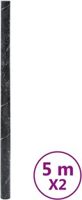 vidaXL Autocolante pentru mobilier marmură, negru, 90x500 cm, PVC