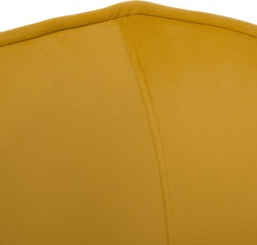 Fotoliu de design, ţesătură Velvet galbenă/gold crom auriu, EZIO