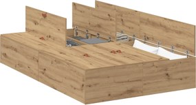 vidaXL Cadru de pat cu depozitare Stejar Artizanal 120 x 190 cm