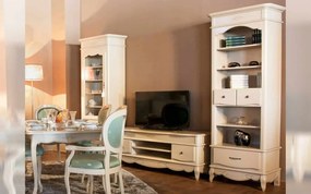 Set lemn masiv alb antic Living Casandra 3 Piese