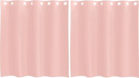 vidaXL Perdele Voile cu Oelii 2 buc Roz 140x140 cm