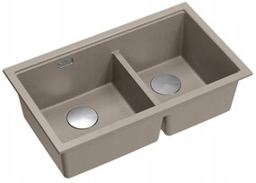 Chiuveta compozit incastrata Quadron Logan 120 bej soft taupe - inox 76x45 cm