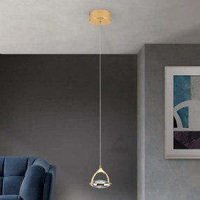 Pendul LED cu cristal K9 design lux MOON auriu