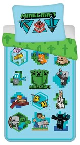 Lenjerie de pat pentru copii din bumbac pentru pat de o persoană 140x200 cm Minecraft – Jerry Fabrics