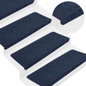 vidaXL Covorașe scară autoadezive 30 buc Albastru 65x24,5x3,5 cm