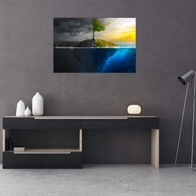 Tablou reprezentând două părți (90x60 cm)