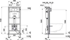 Vas WC suspendat + capac WC PRO + buton de acționare DUAL LIS + modul incastrat + garnitură