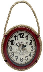 Ceas de perete Antique Paris 19x23cm, Rosu