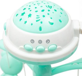 Baby Mix Carusel pentru pătuț cu proiector luminos, verde