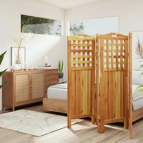 318548 vidaXL Paravan de cameră 4 panouri 162x2x115 cm lemn masiv de acacia