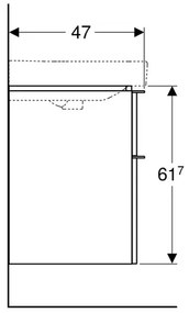 Dulap baza pentru lavoar suspendat Geberit Smyle Square 2 sertare 59 cm