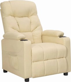 vidaXL Fotoliu rabatabil, crem, material textil