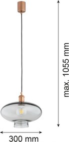 Lustra/pendul design decorativ TRESCO cupru/fumuriu