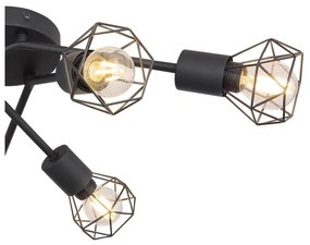Plafoniera cu 6 spoturi design industrial XARA I negru