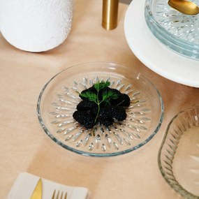 Set de 6 farfurii de desert din sticlă Crystal Bloom 19 cm