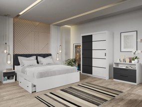 Set mobila dormitor Zeno Alb/Antracit C08