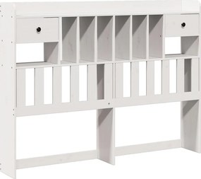 vidaXL Tăblie de pat cu depozitare alb 160 cm lemn masiv de pin