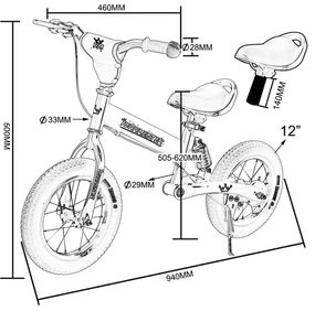 Rennmeister Bicicletă fără pedale pentru copii QUIDO, de la 3 ani, portocaliu