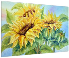 Tablou - Floarea soarelui înflorită (90x60 cm)