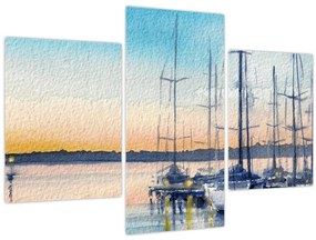 Tablou - Plimbare cu barca, aquarel (90x60 cm)