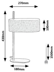 Lampă de masă Rabalux 74241 NARMIN 1xE14/40W/230V