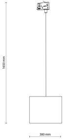 Lustră pe cablu pentru sistem de șină trifazic TRACER 1xE27/15W/230V d. 30 cm negru