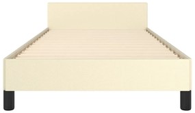 Cadru de pat cu tablie, crem, 100x200 cm, piele ecologica Crem, 100 x 200 cm, Nasturi de tapiterie