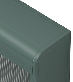 Dulap de Perete cu 3 Uși din Sticlă cu Design Curbat, Verde închis | Aosom Romania