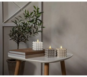 Lumânare LED din ceară albă Star Trading Flamme Dot, înălțime 9,5 cm