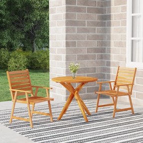 Set mobilier gradina, 3 piese, lemn masiv de acacia O 85 cm masa, 3