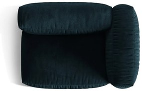 Modul pentru canapea modulară albastru închis cu tapițerie din catifea (cu colț pe partea dreaptă) Martina – Micadoni