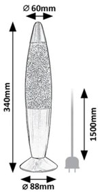 Lampă LED cu lavă Rabalux 76008 GLITTER RAINBOW 2 LED/25W/230V