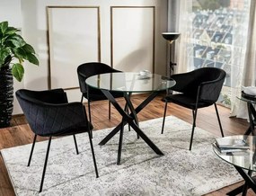 Masa rotunda Agis transparent/negru mat ø90/h72 cm