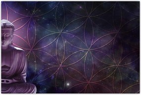 Tablou - Buddha cu florile vieții (90x60 cm)