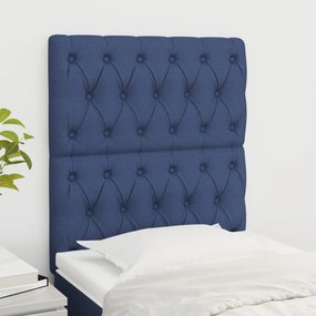 vidaXL Tăblii de pat, 2 buc, albastru, 80x7x78/88 cm, textil