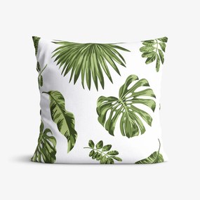 Goldea față de pernă 100% bumbac - frunze de monstera 45 x 45 cm